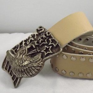 Italian Jeans Land Belt Buckle and Made in France Leather Belt
